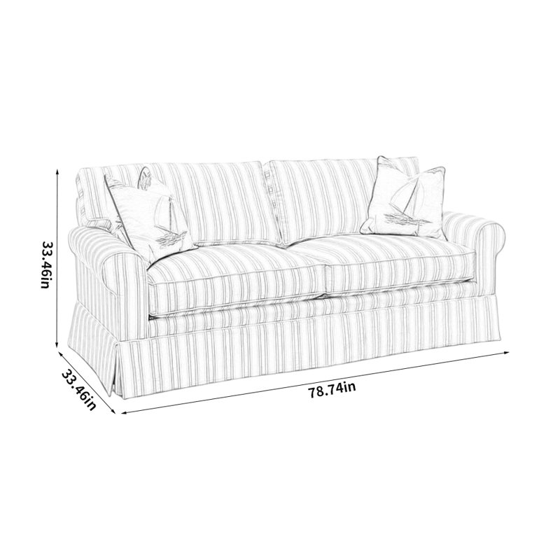 椅子 vintage sofa stripe Walkoly Vintage Creative Striped Sofa - Wayfair Canada